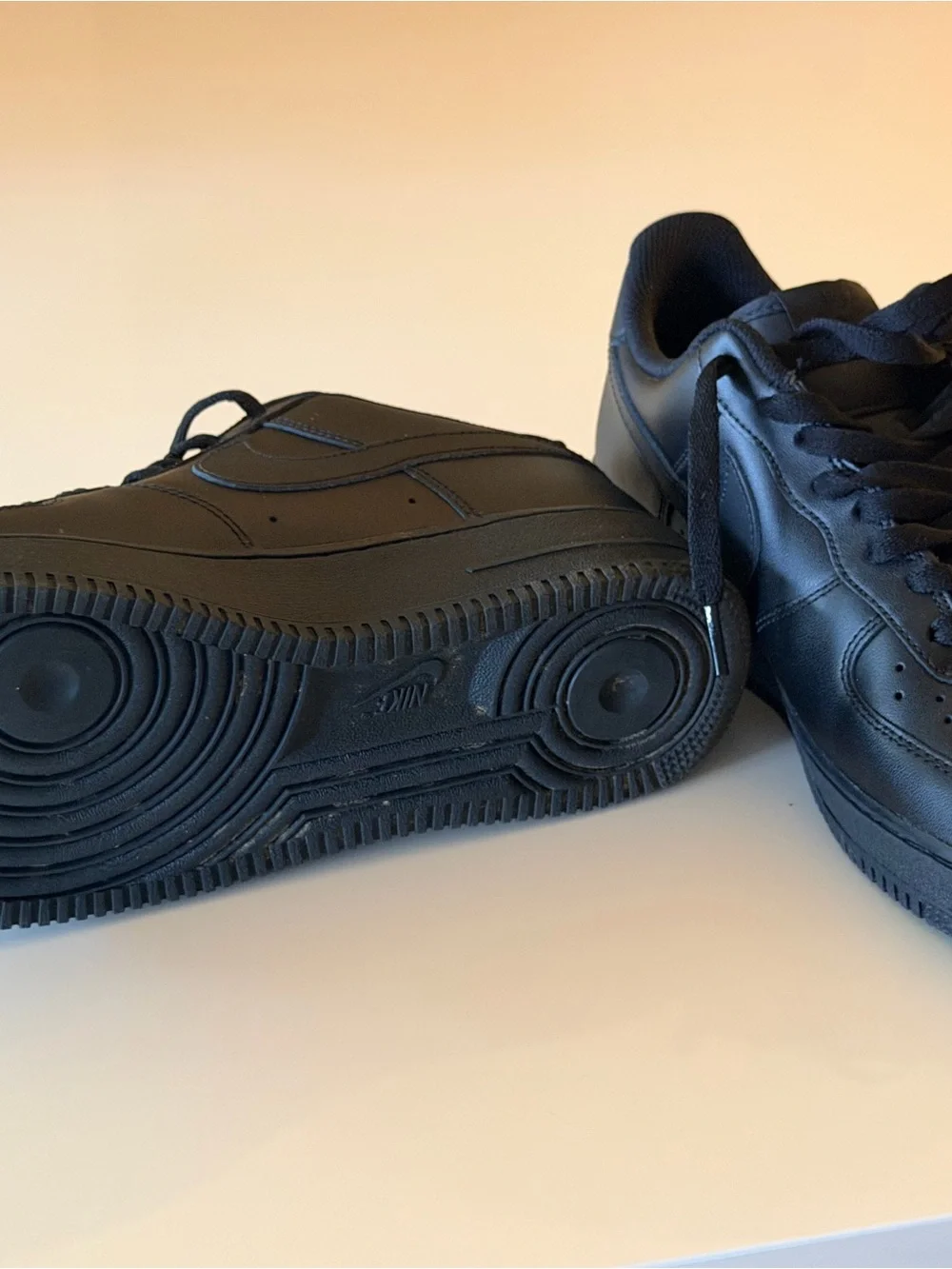 Nike Men's Air Force 1 ‘07 All-Black Low-Top Leather Sneakers